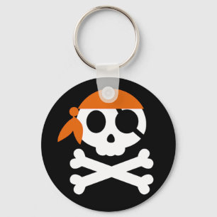 Pirate Skull with Bandanna Key Ring