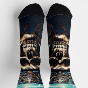Pirate Skull with Swords Socks