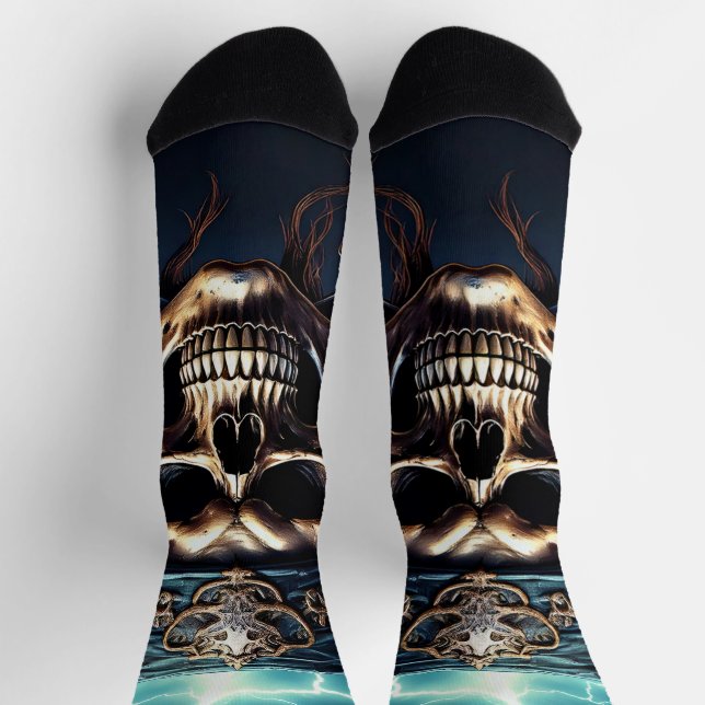 Pirate Skull with Swords Socks (Top)