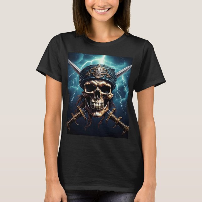 Pirate Skull with Swords T-Shirt (Front)