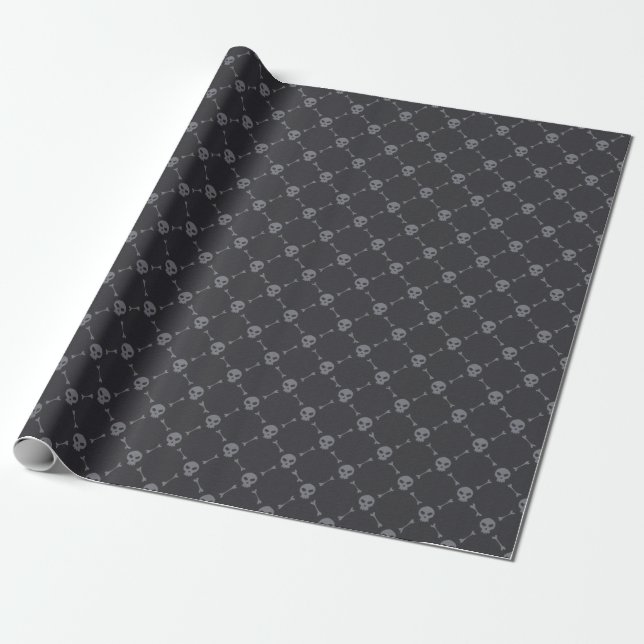 Pirate Skulls and Bones Wrapping Paper (Unrolled)