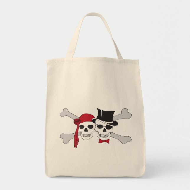 pirate skulls and crossbones tote bag (Front)