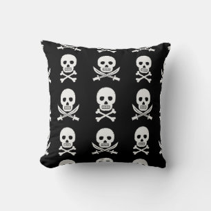 Pirate Skulls Crossbones Seamless Pattern Cushion