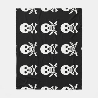 Pirate Skulls Crossbones Seamless Pattern Fleece Blanket
