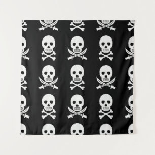 Pirate Skulls Crossbones Seamless Pattern Tapestry