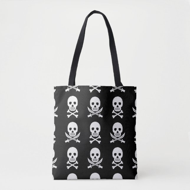 Pirate Skulls Crossbones Seamless Pattern Tote Bag (Front)