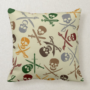 Pirate Skulls with Crossed Swords Cushion