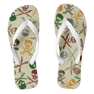 Pirate Skulls with Crossed Swords Jandals