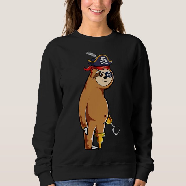 Pirate Sloth Halloween Costume Cute Sweatshirt (Front)