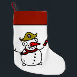 pirate snowman merry Christmas Small Christmas Stocking<br><div class="desc">pirate snowman merry Christmas</div>
