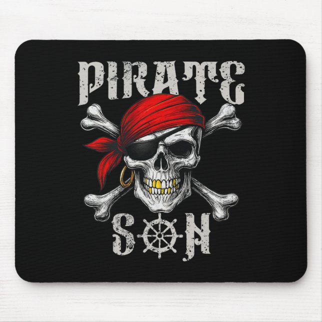 Pirate Son Jolly Roger Flag And Skull Crossbones H Mouse Pad (Front)