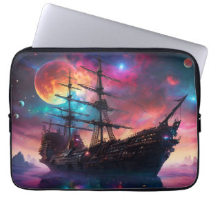 Pirate SpaceShip Lands on Another Planet Laptop Sleeve