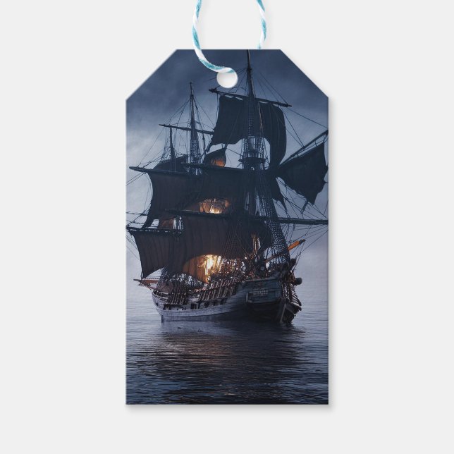 Pirate Spanish Galleon Ship  Gift Tags (Front)