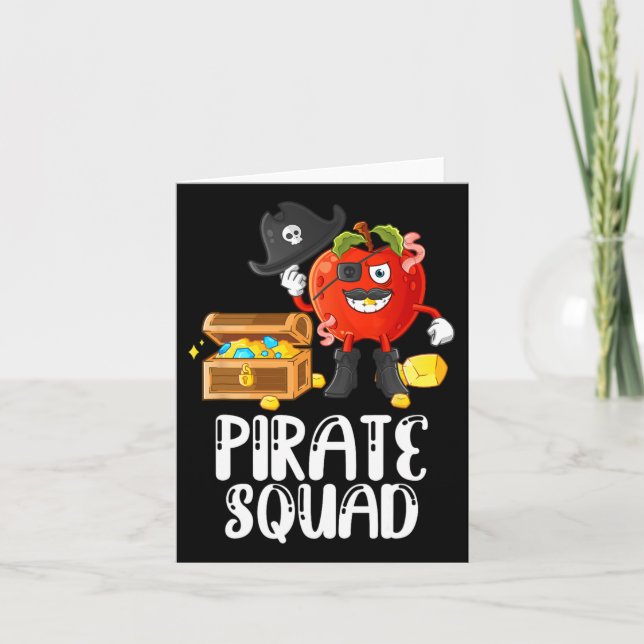 Pirate Squad Funny Apple Teacher Talk Like Pirate  Card (Front)