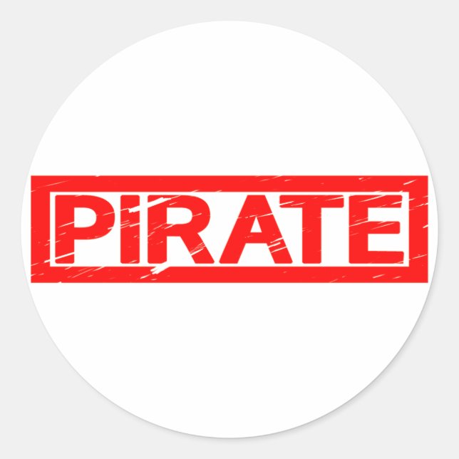 Pirate Stamp Classic Round Sticker (Front)