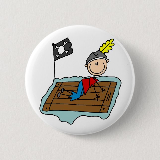 Pirate Stick Figure Button (Front)
