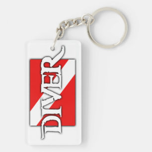 Pirate-style Dive Flag Key Ring