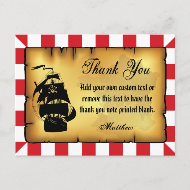 Pirate Thank You Cards (Front)