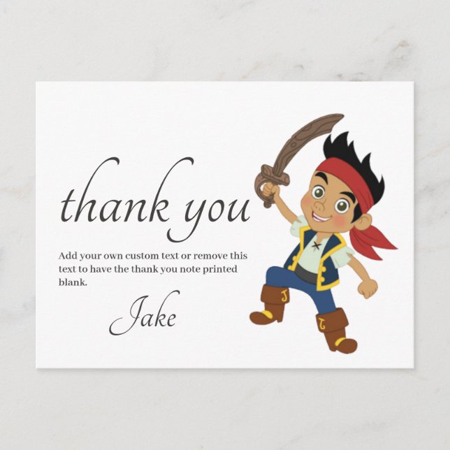 Pirate Thank you Postcard (Front)