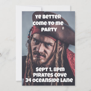 PIRATE THEME BIRTHDAY PARTY CUSTOM INVITATIONS
