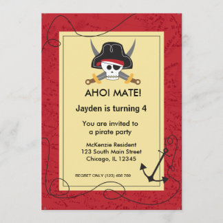Pirate theme invitation
