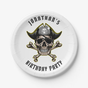 Pirate theme party adult BIRTHDAY WHITE Paper Plate