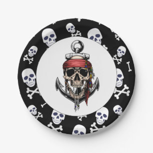 Pirate theme party adult nautical paper plate