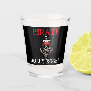 Pirate theme Party Adult RED NAUTICAL Shot Glass