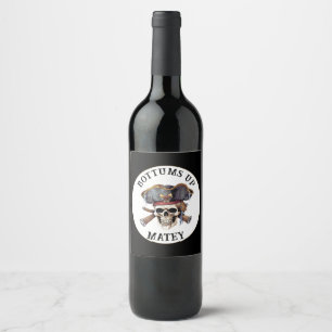 Pirate theme Party Adult Ship Captain Skull 9 Wine Label