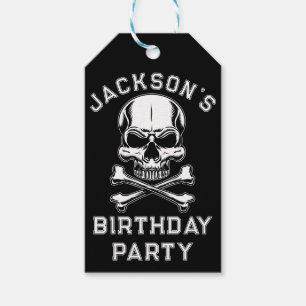 Pirate theme Party Adult Ship's Skull  Black  Gift Tags