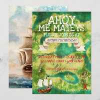 Pirate Theme Party | Watercolor Treasure Map