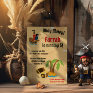 Pirate Themed Birthday Party Invitation