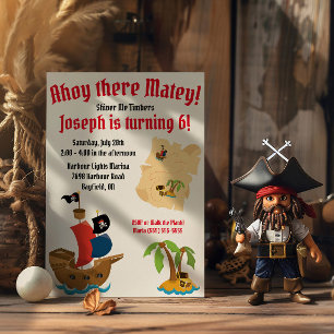 Pirate Themed Birthday Party Invitation