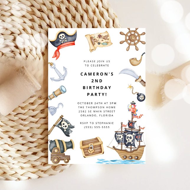 Pirate Themed Birthday Party Invitation (Creator Uploaded)
