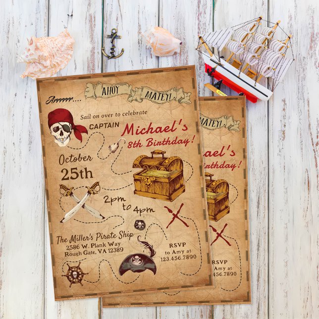 Pirate Themed Birthday Party Invitation (Creator Uploaded)