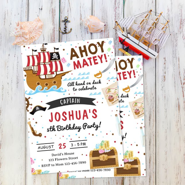 Pirate Themed Birthday Party Invitation (Creator Uploaded)