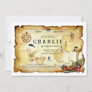 Pirate Themed Birthday Party Invitation