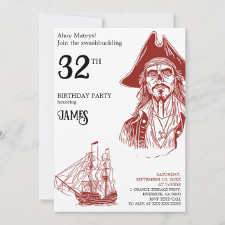 Pirate-Themed Birthday Party Invitation