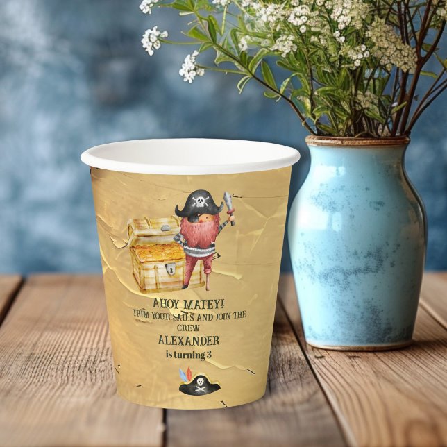 Pirate Themed Birthday Party Paper Cups (Creator Uploaded)