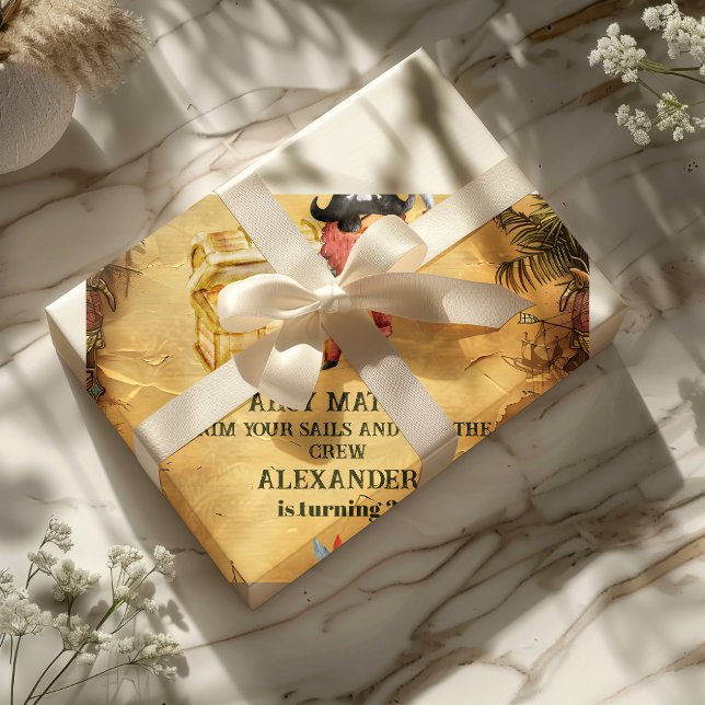 Pirate Themed Birthday Party Wrapping Paper (Creator Uploaded)