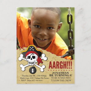 Pirate Themed Party Invitation for Kids Postcard