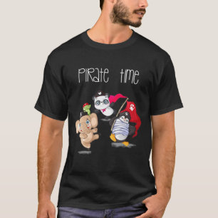 Pirate Time For Little Elephant Penguin Panda Bear T-Shirt