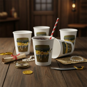 Pirate Treasure Chest with Jewels and Sword Paper Cups