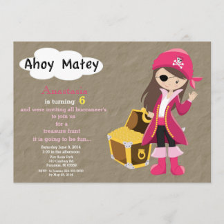 Pirate Treasure Hunt Birthday Invitation