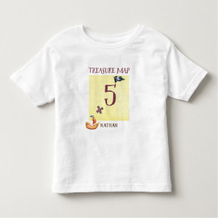 Pirate Treasure Map Age 5 with Name Toddler T-Shirt