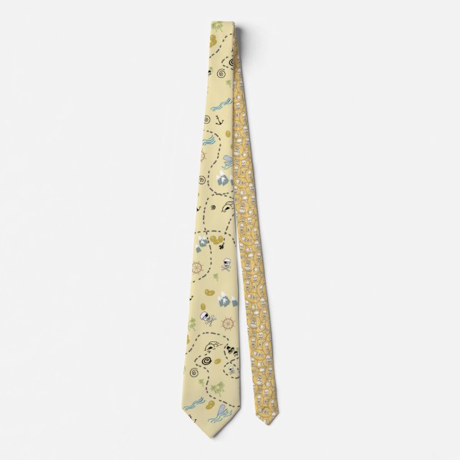 Pirate Treasure Map, loot Secret Storybook Necktie (Front)