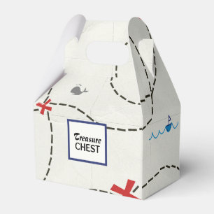 Pirate Treasure Map Ship Whale Personalised Party  Favour Box