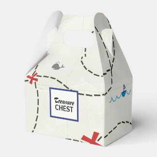 Pirate Treasure Map Ship Whale Personalised Party  Favour Box