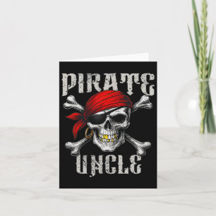 Pirate Uncle Jolly Roger Flag And Skull Crossbones Card