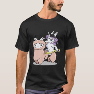 Pirate Unicorn Riding a Cute Llama Lovers T-Shirt